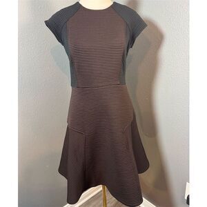 Taylor Women's Size 8 Colorblock Ribbed A-line Short Dress Multicolor